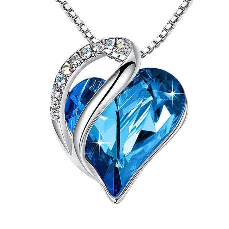 925 Sliver Heart Shaped Geometric Necklace Jewelry Women's Clavicle Chain Valentine's Mothers Day Gift - terrifictrend