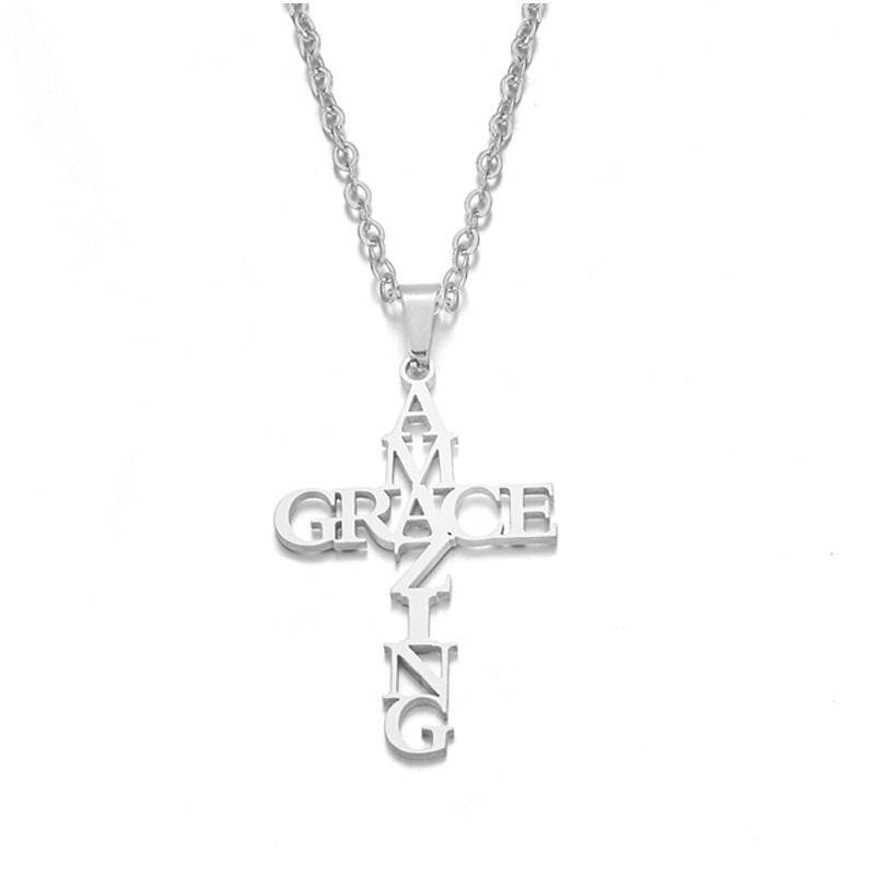 Cross Letter Stainless Steel Necklace - terrifictrend