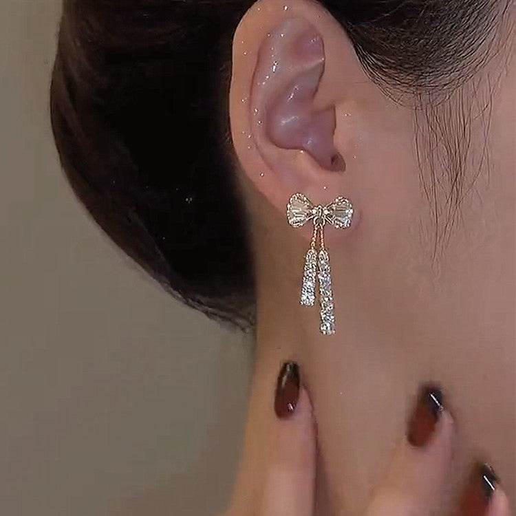 INS Butterfly Earrings With Rhinestones Fashion Temperament Jewelry - terrifictrend