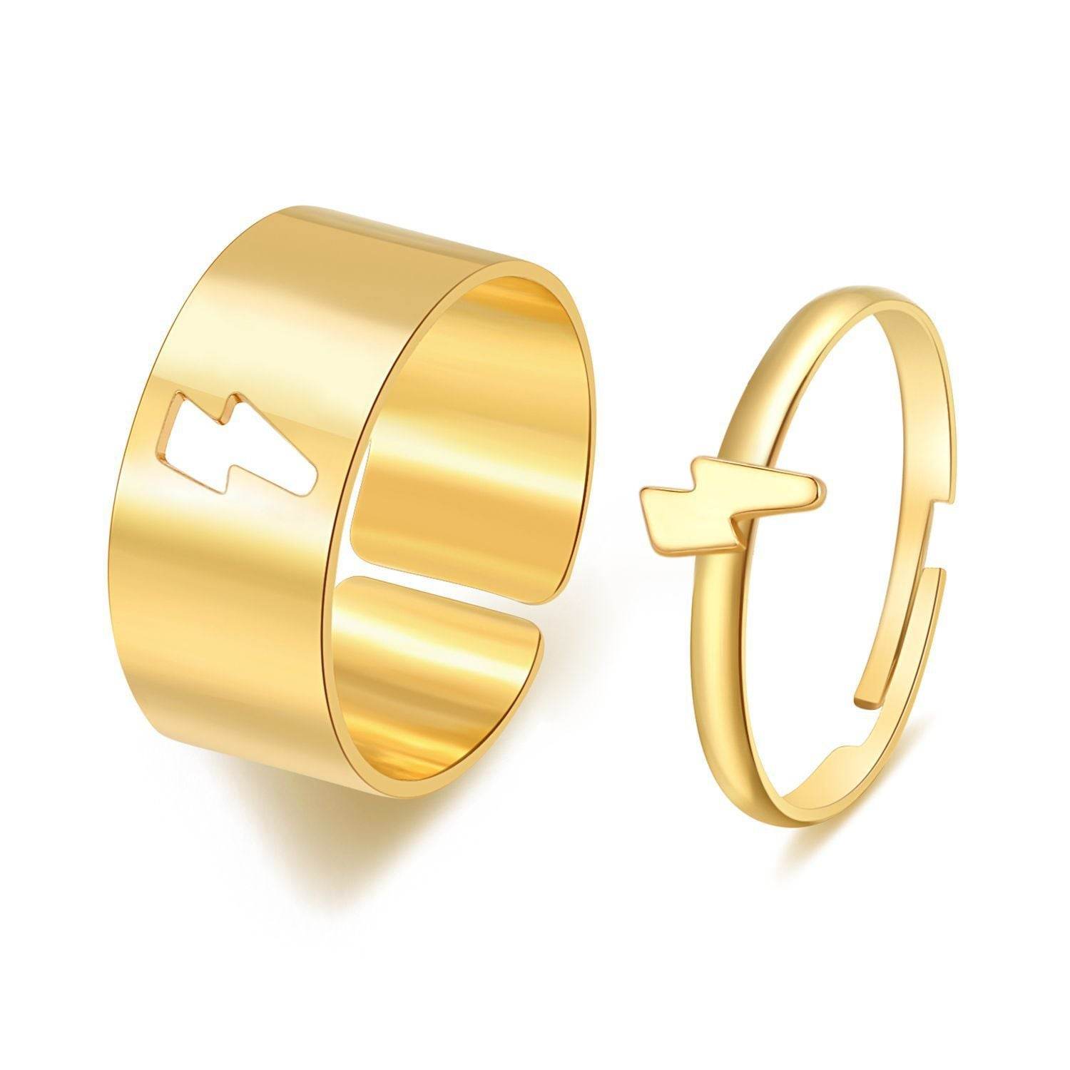 Hot Selling Creative Personality Butterfly 2-Piece Set Ins Same Punk Style Couple Ring - terrifictrend