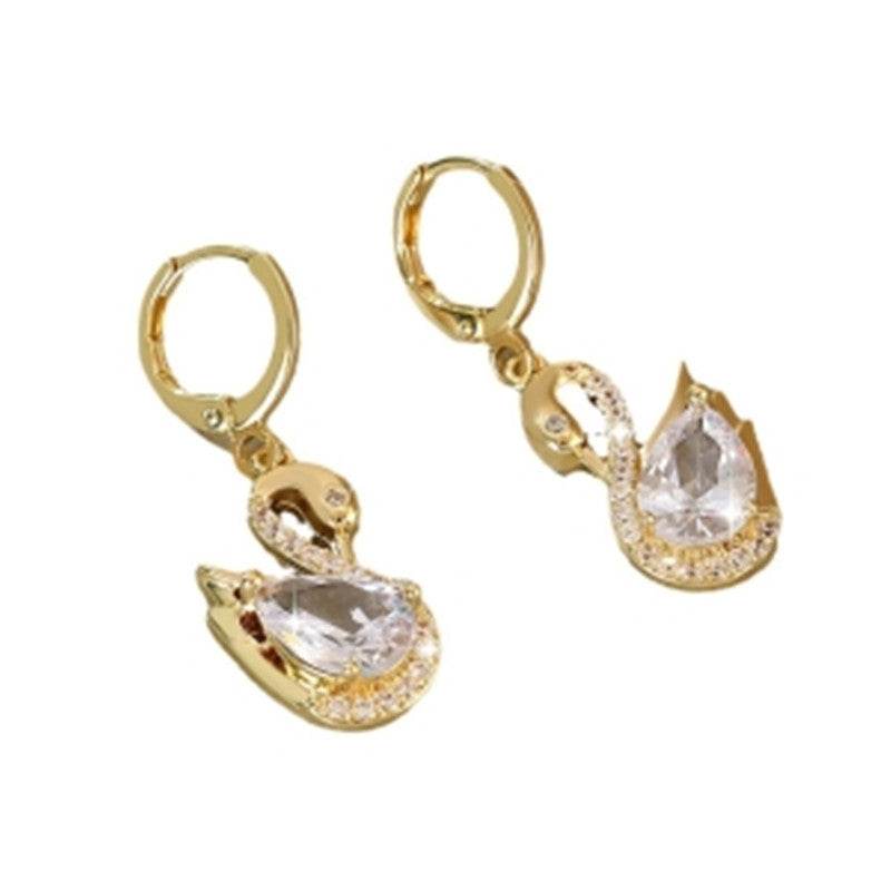 Sweet Rhinestone Swan Earrings Ins Fashion Earrings For Women Jewelry - terrifictrend