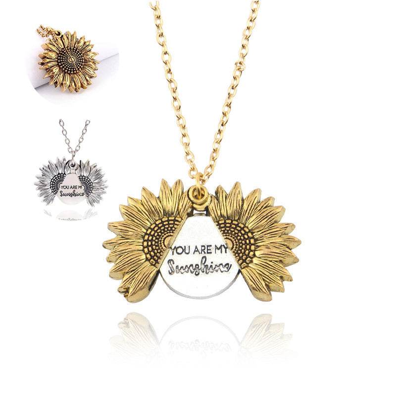You Are My Sunshine Sunflower Necklace Women Men - terrifictrend