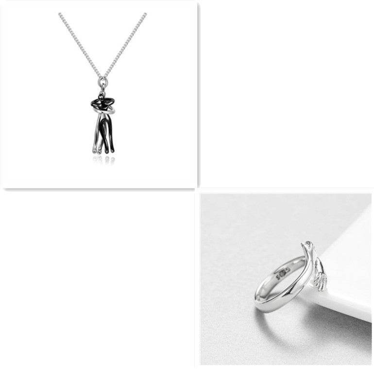 Love Hug Necklace Unisex Men Women Couple Jewelry Simple Temperament Clavicle Chain Valentines Day Lover Gift - terrifictrend