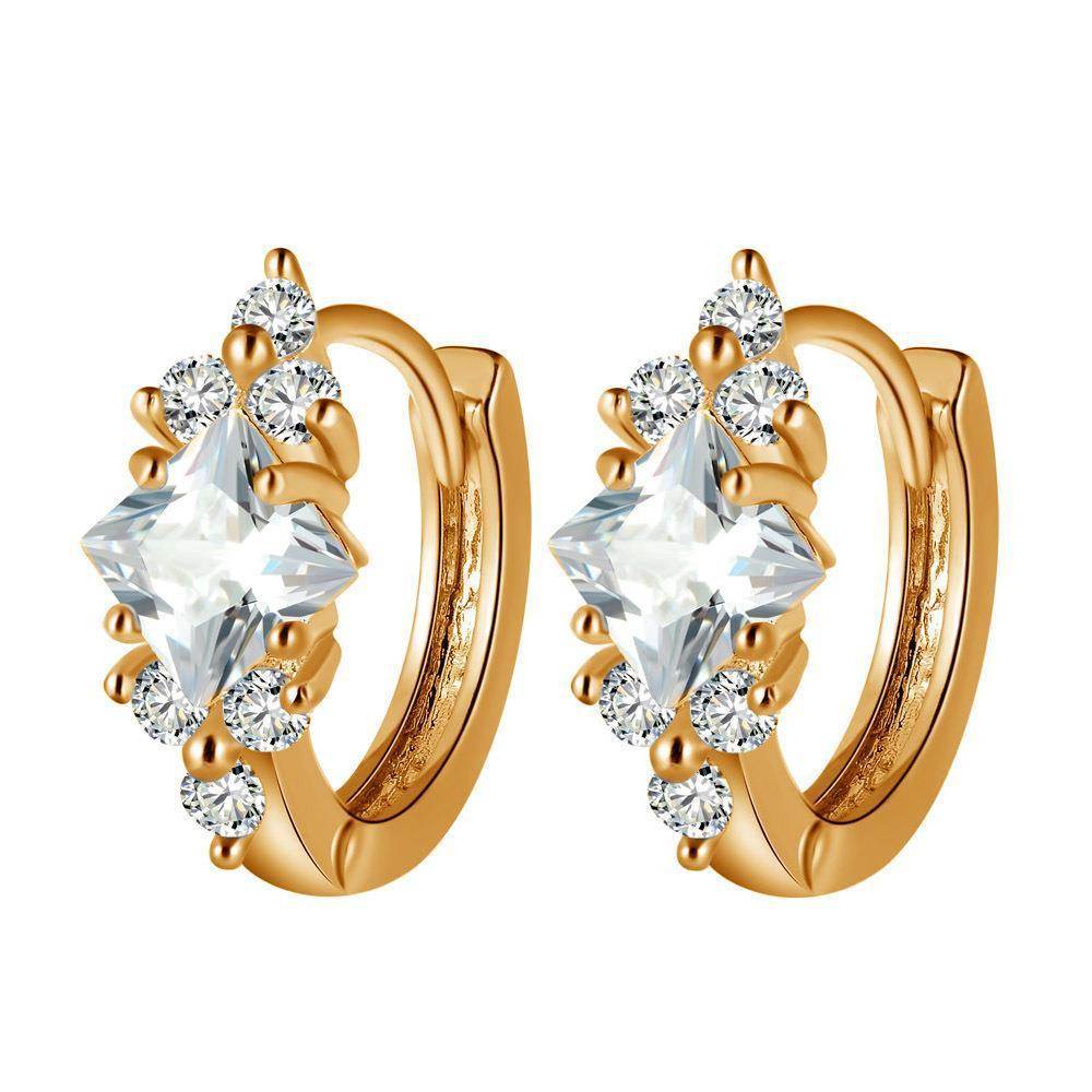 European And American Personalized Square Zircon Earrings - terrifictrend