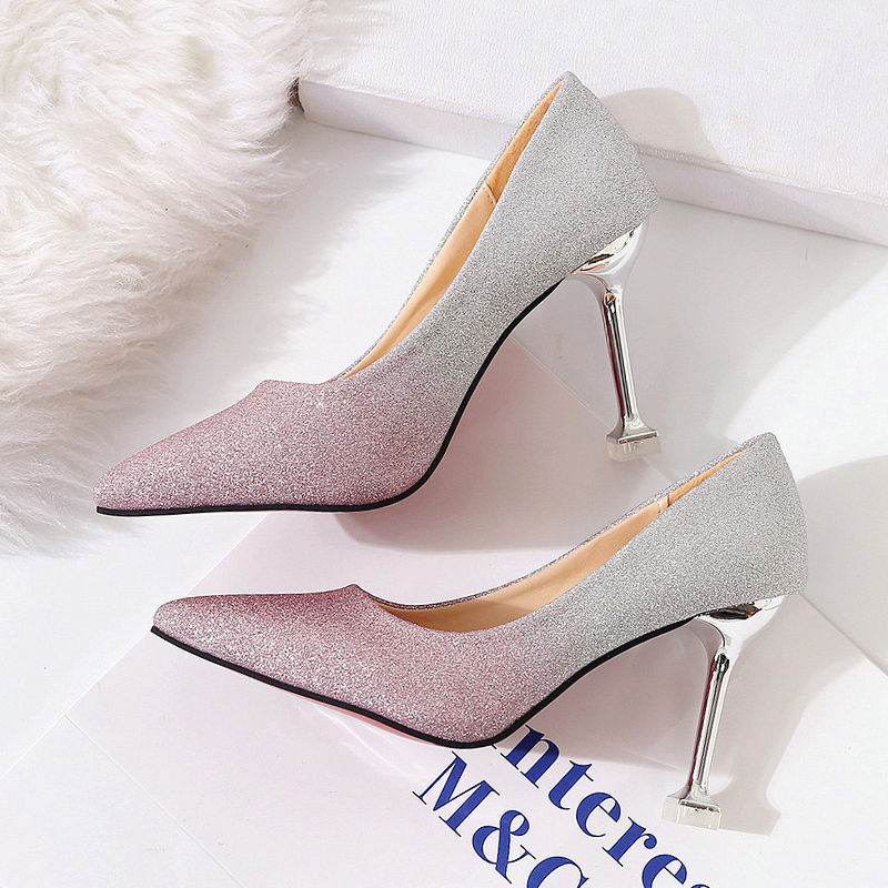 Gradient Sexy Pointed French Stiletto High Heels - terrifictrend