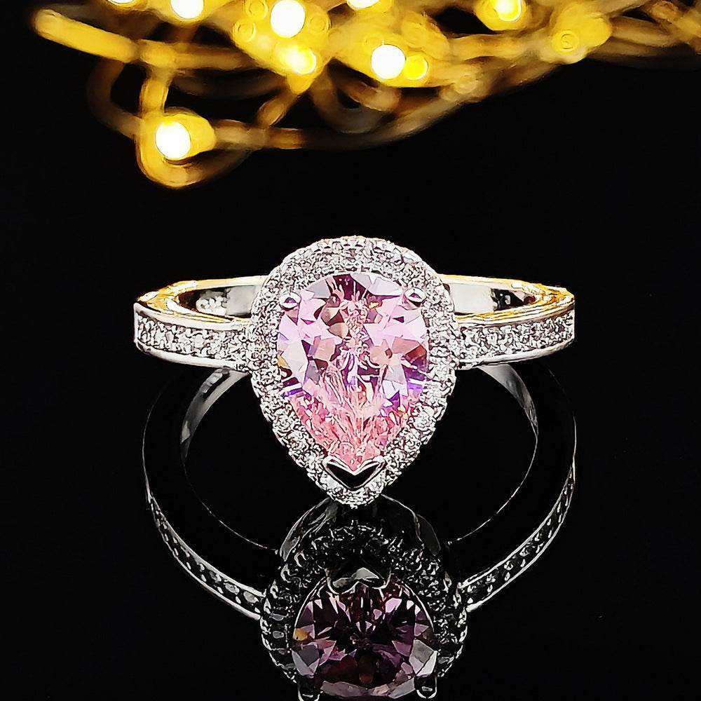 Fashion Jewelry Luxury Multicolor Charm Cubic Zirconia Wedding Rings For Women T Shape Stone Party Jewelry Gifts - terrifictrend