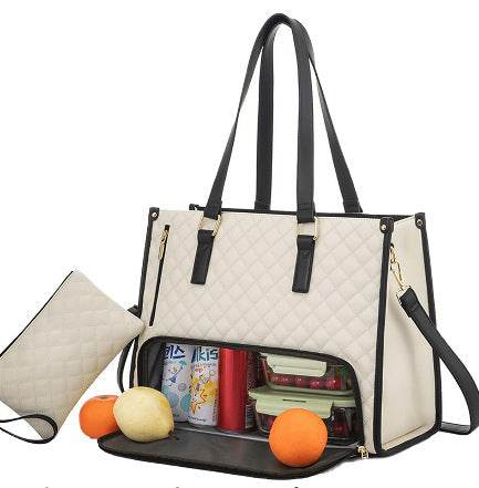 Convenient Commute New Lunch Bag Women's Insulated Lunch Box Women's Leak-proof Large Purse Diagonal Computer Storage - terrifictrend