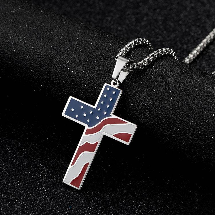 Flag Cross Necklace - terrifictrend