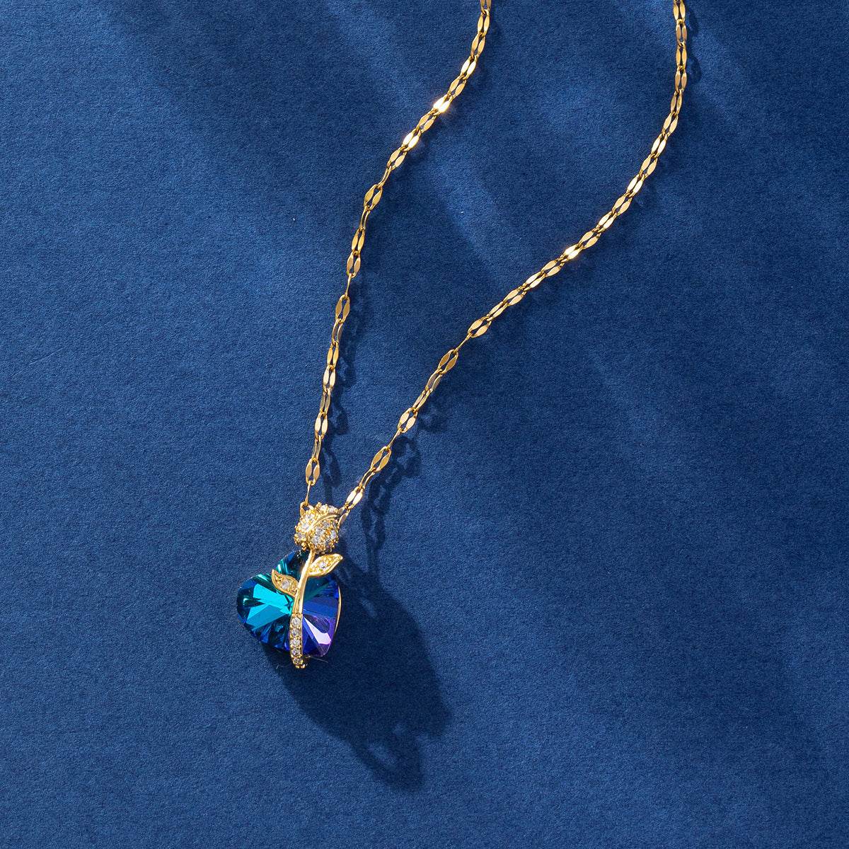 Women's Fashion Sapphire Heart Pendant Necklace - terrifictrend
