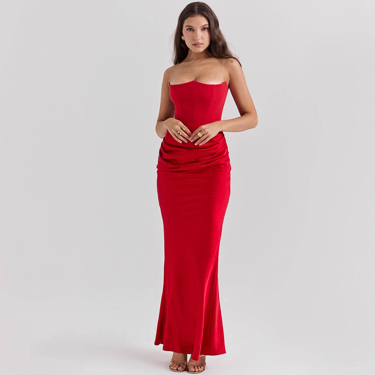 Slim Tube Top Long Dress Sexy Fashion Bandeau Backless Party Evening Dresses For Women Clothing - terrifictrend