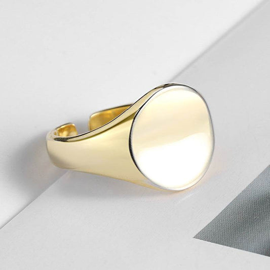 Oval smooth ring atmosphere index ring fashion - terrifictrend