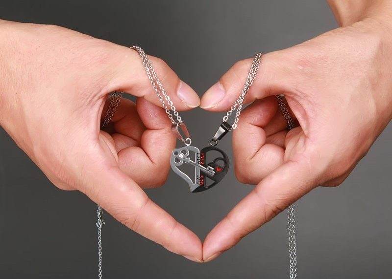 Pendant Love Necklace Set Lover Valentine Gifts Stainless Steel Chain Necklace - terrifictrend