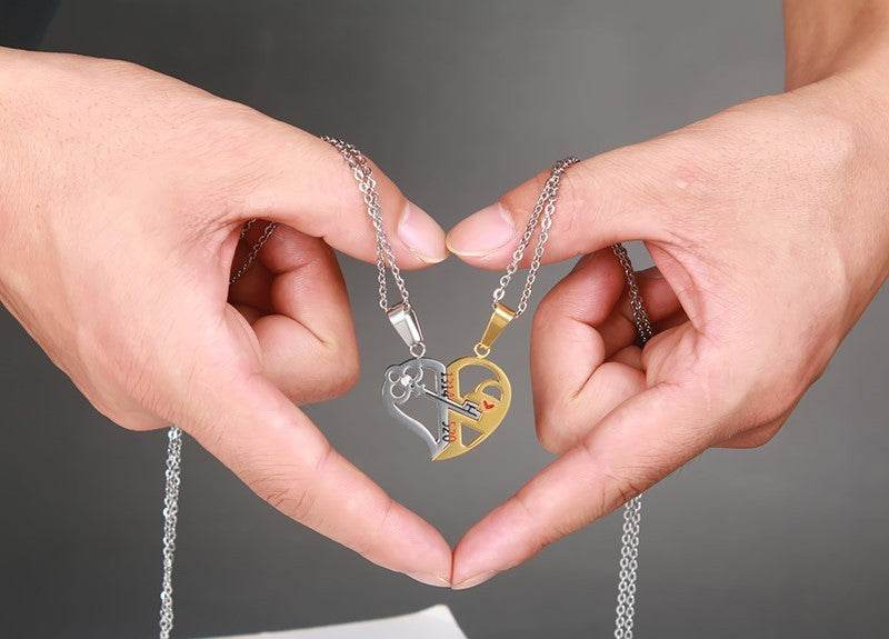 Pendant Love Necklace Set Lover Valentine Gifts Stainless Steel Chain Necklace - terrifictrend
