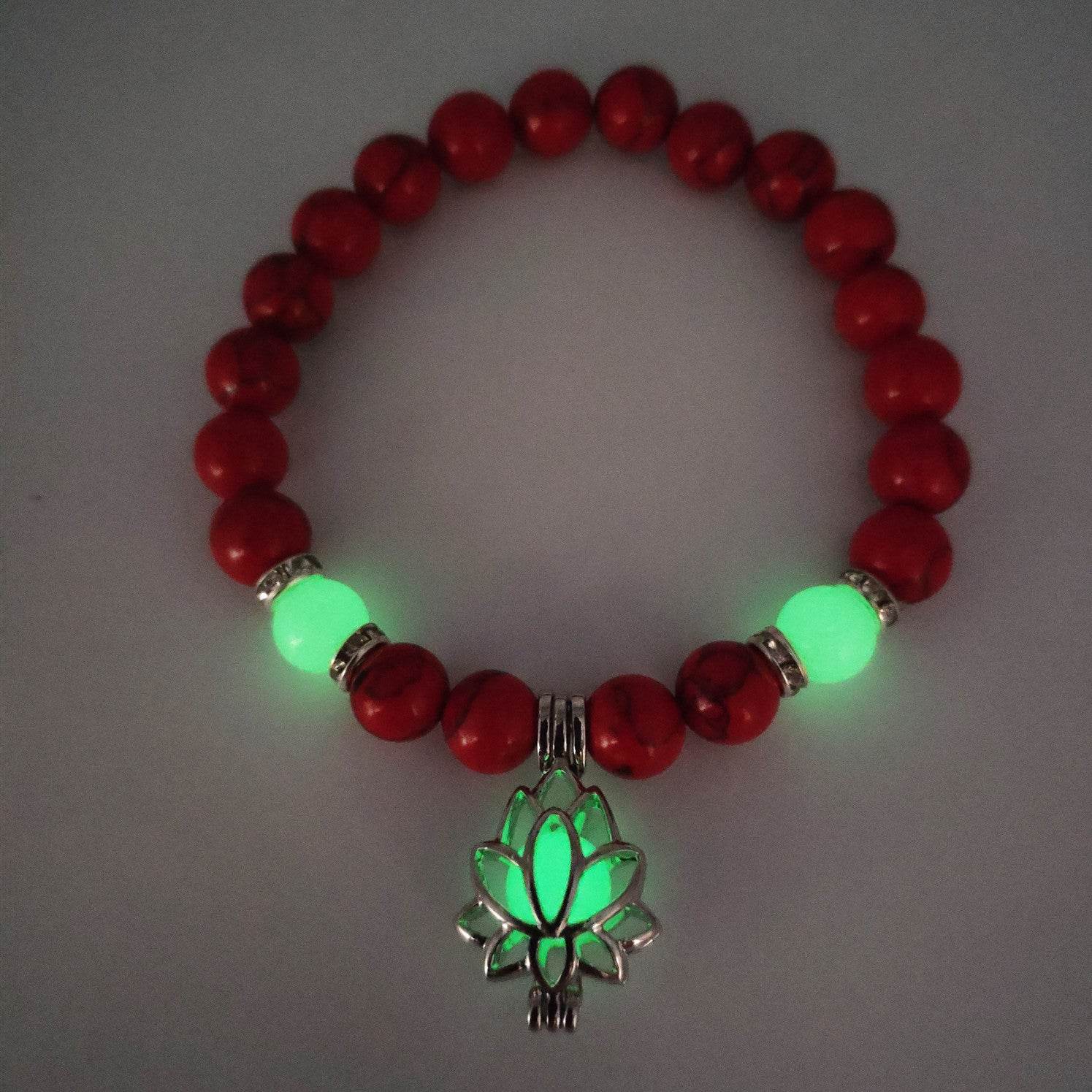 Energy Luminous Lotus Natural Stone Bracelet Yoga Healing Luminous Glow In The Dark Charm Beads Bracelet For Men Women Prayer Buddhism - terrifictrend