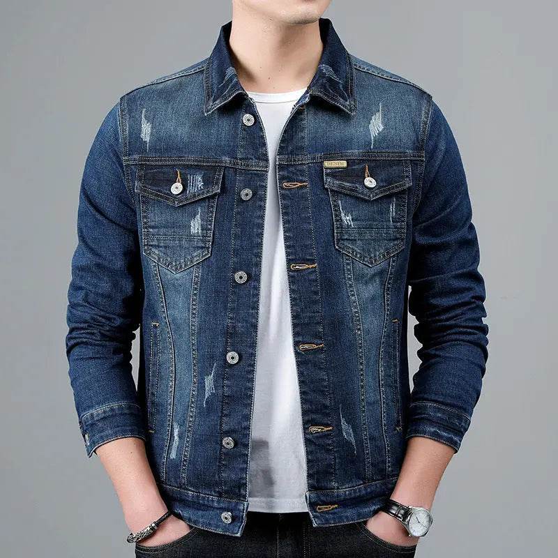 Fashion Men's Simple Lapel Denim Jacket - terrifictrend