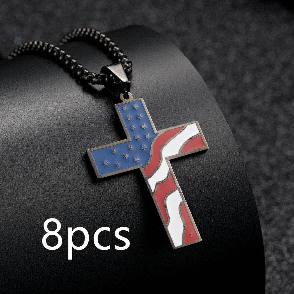 Flag Cross Necklace - terrifictrend