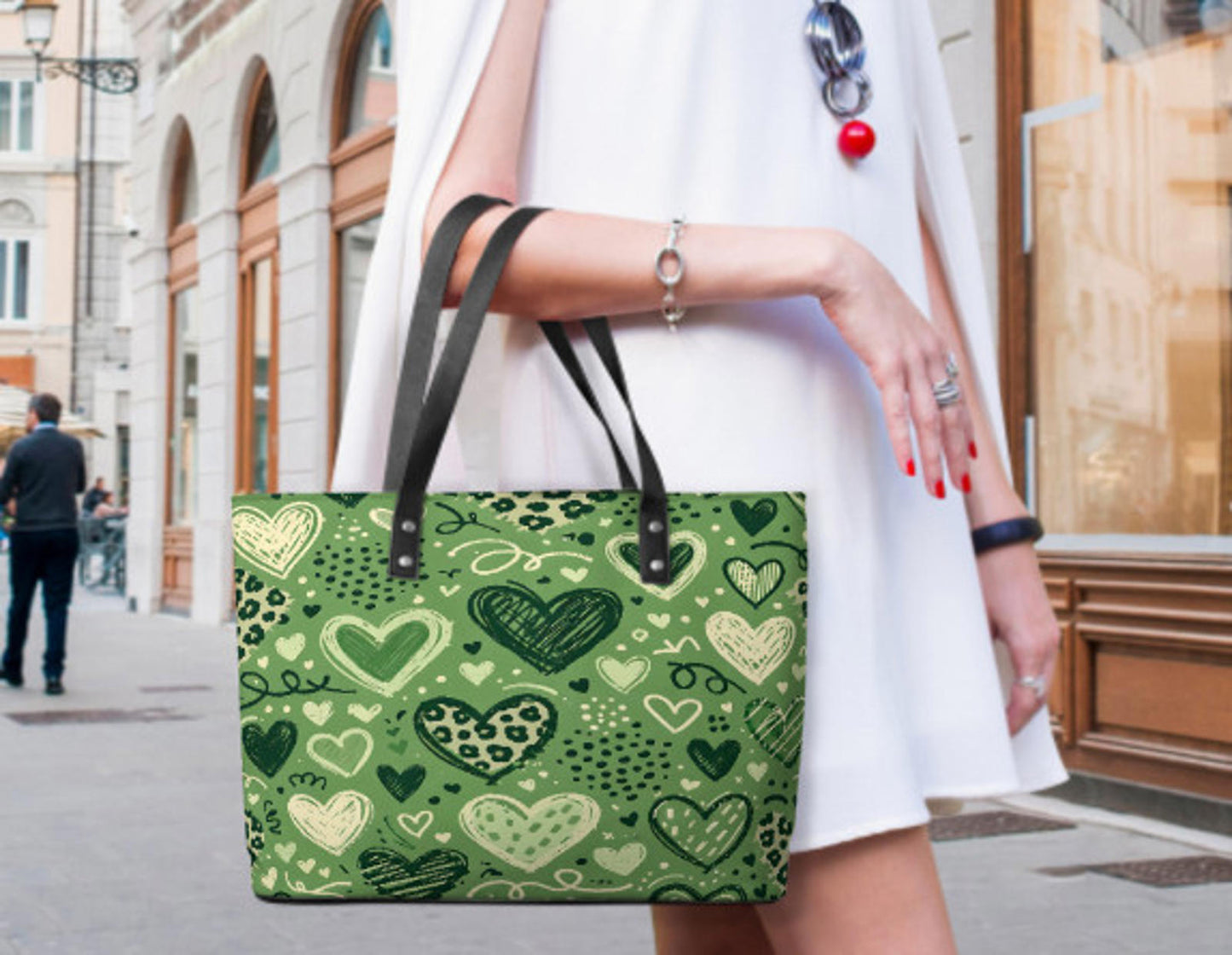 Custom Tote Hand Shoulder Bag 12 X 15 St Patricks Day Irish Heart Green Spring Terrifictrend