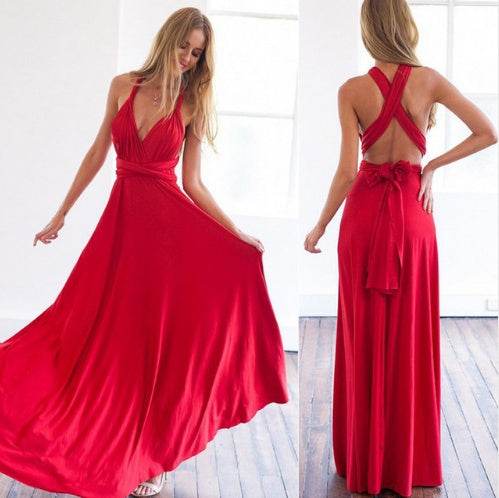 Women's Sexy Long Party Dress Club Floor-Length Summer Backless Bandage Maxi Dress Multiway Bridesmaids Boho Women Dress Vestidos - terrifictrend