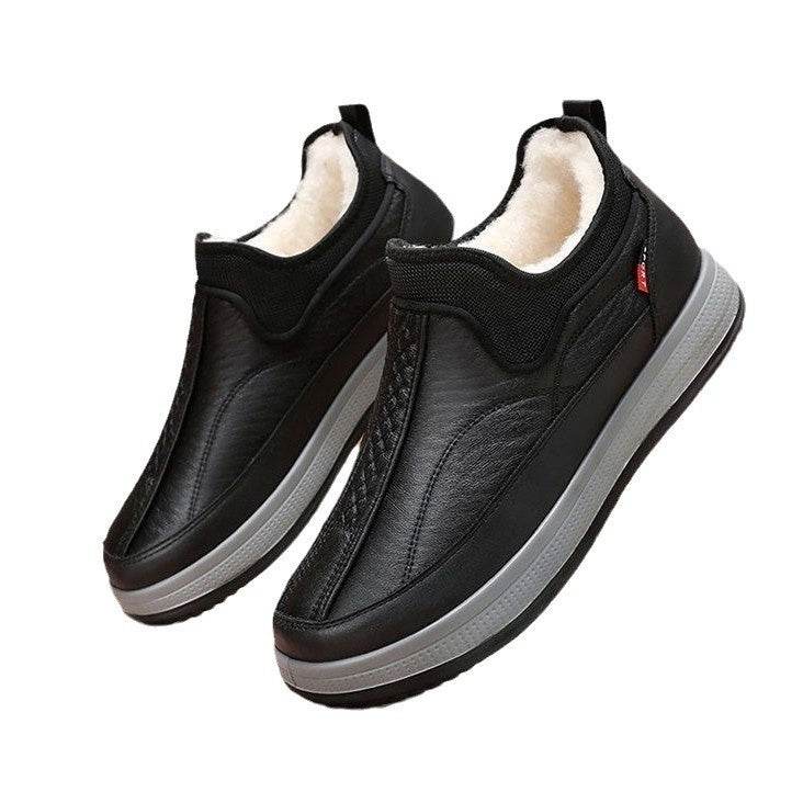 Winter Warm Fleece Snow Boots Round-toed Platform Ankle Boot Fashion Simple Non-slip Flat Cotton Shoes Men - terrifictrend