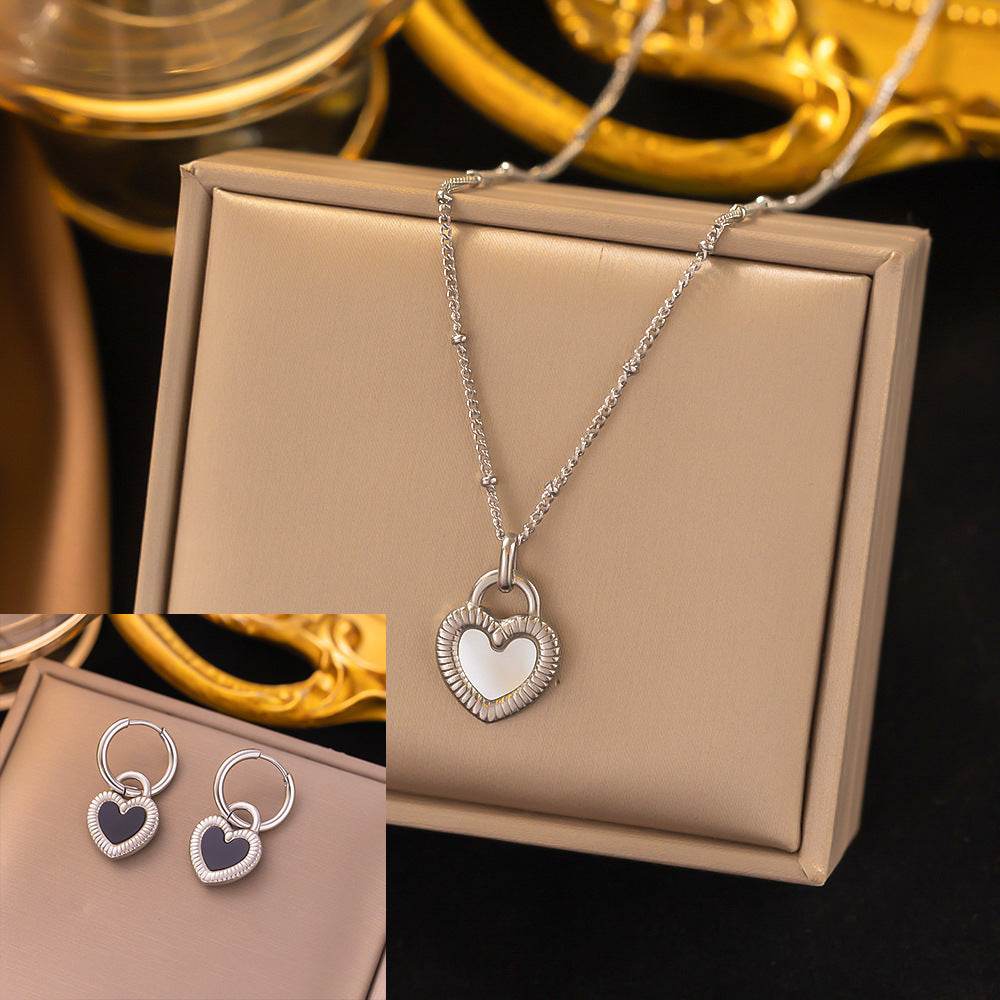 Stainless Steel Necklace Earrings Women's Jewelry Suit - terrifictrend