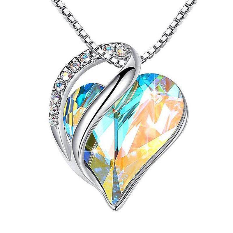 925 Sliver Heart Shaped Geometric Necklace Jewelry Women's Clavicle Chain Valentine's Mothers Day Gift - terrifictrend