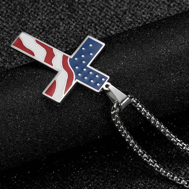 Flag Cross Necklace - terrifictrend