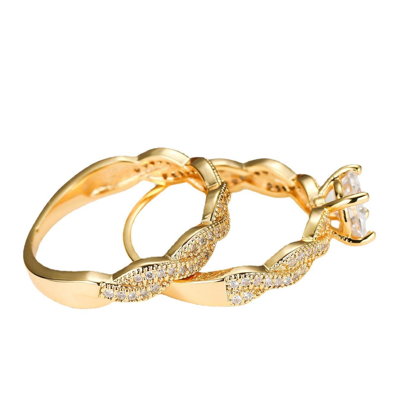 Simple Golden Four-claw Round Cross Twist Ring - terrifictrend