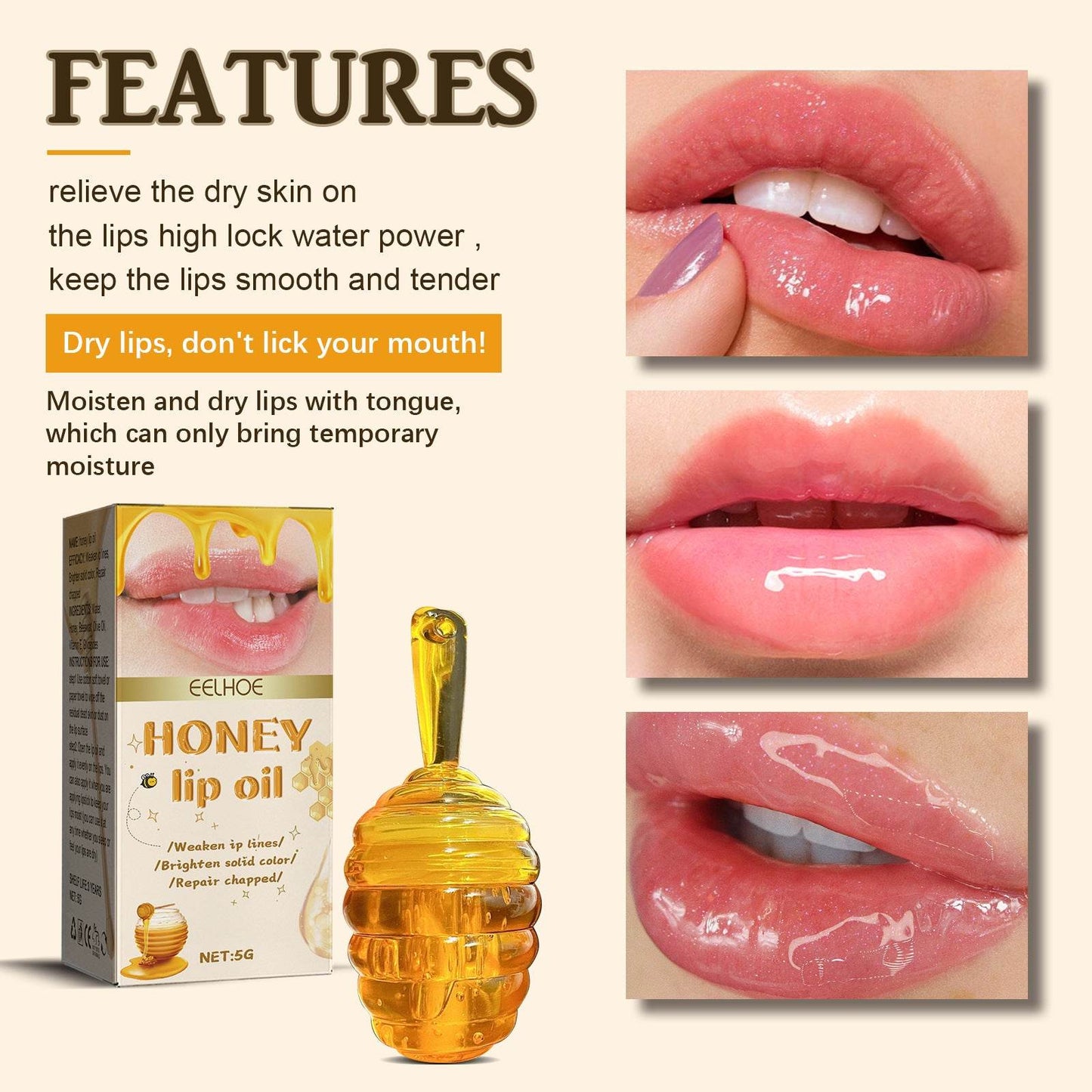 Honey Lip Gloss Fade Anti-chapping Peeling Care - terrifictrend