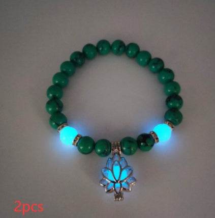 Energy Luminous Lotus Natural Stone Bracelet Yoga Healing Luminous Glow In The Dark Charm Beads Bracelet For Men Women Prayer Buddhism - terrifictrend