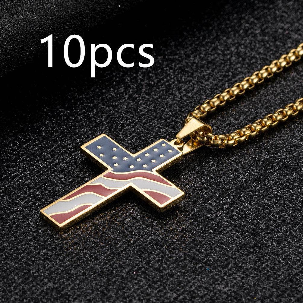 Flag Cross Necklace - terrifictrend
