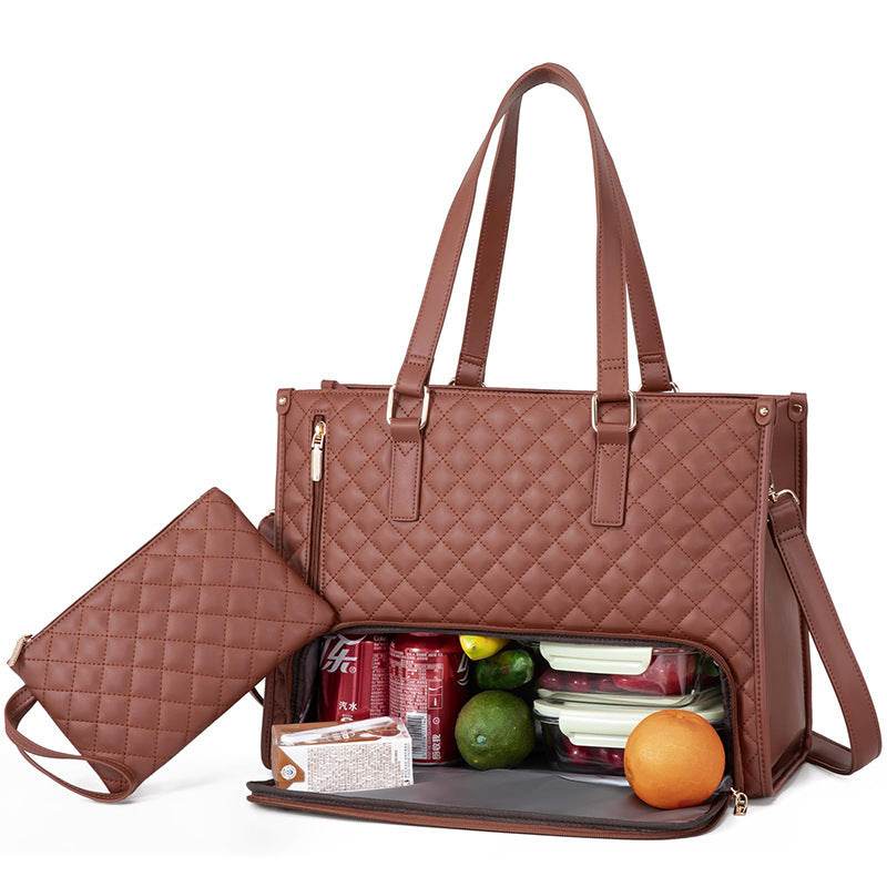 Convenient Commute New Lunch Bag Women's Insulated Lunch Box Women's Leak-proof Large Purse Diagonal Computer Storage - terrifictrend