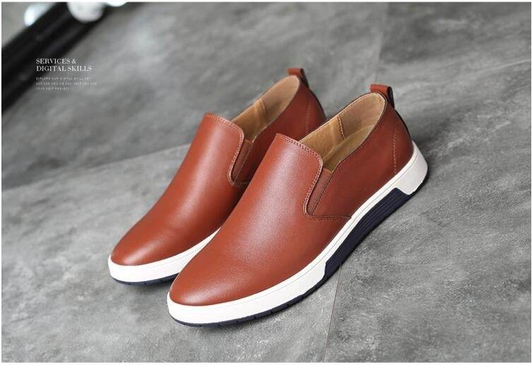 Winter Men Leather Boots Loafers Fashion Warm Cotton Brand Ankle Lace Up Shoes Footwear - terrifictrend