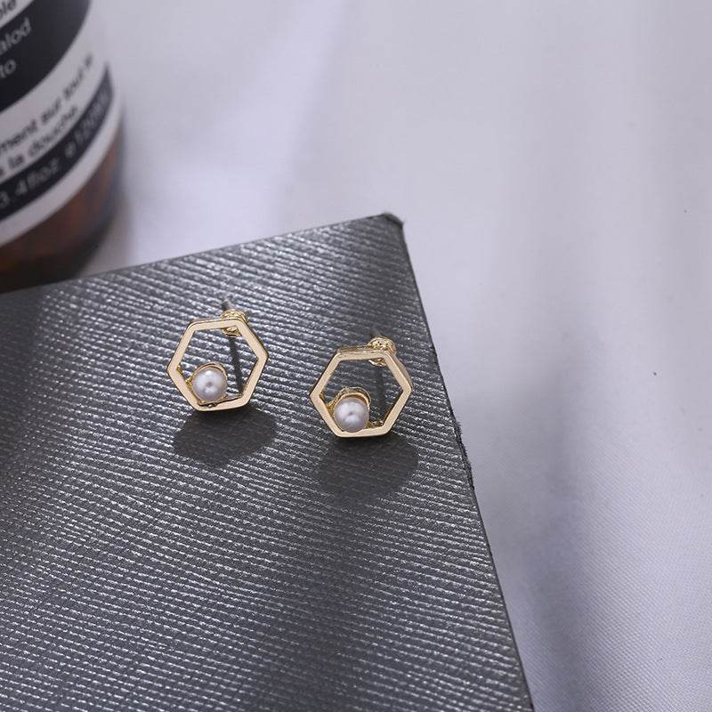 Hollow Diamond Square Stud Earrings - terrifictrend