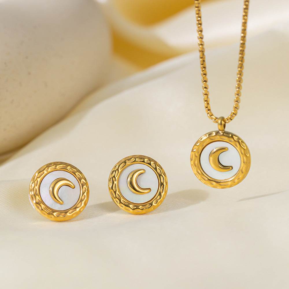 Stainless Steel Necklace Earrings Women's Jewelry Suit - terrifictrend