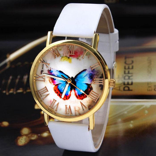 Roman scale butterfly belt watch Fashion universal gold shell watch - terrifictrend