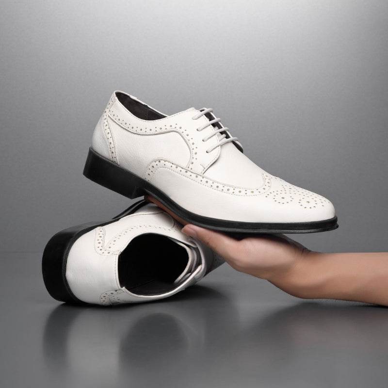 Block Carved Casual Leather Shoes For Men - terrifictrend