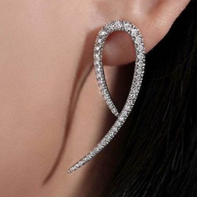 New Style Diamond Plated Metal Earrings Popular - terrifictrend