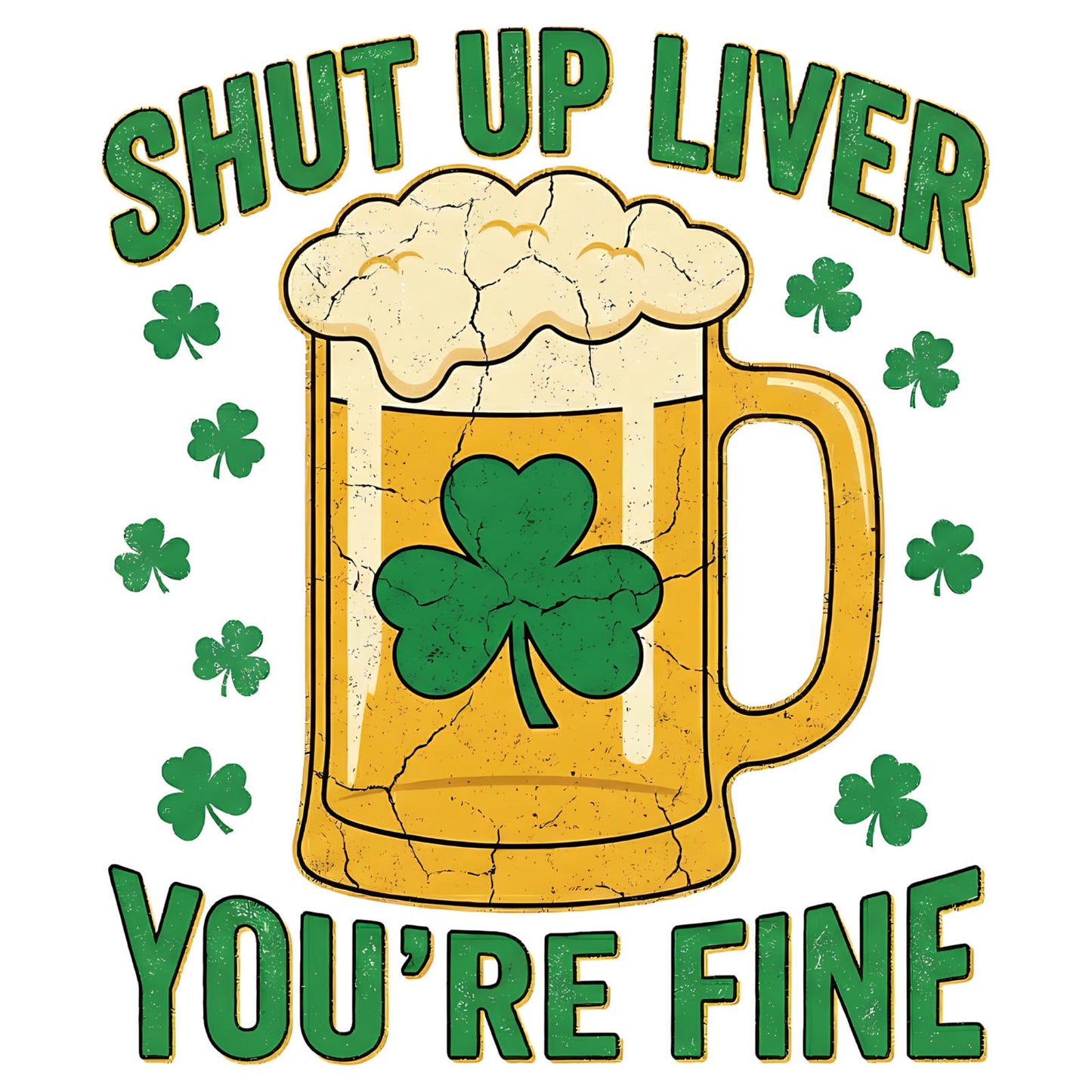 St. Patrick's Day Beer Funny Shut Up Liver Print Shoulder Tote Bag 15" X 15" TerrificTrend
