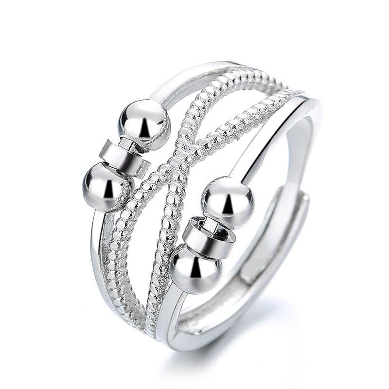 Rotatable Ring With Open Design Fashion Double-layered Hollow Line Anxiety Relief Rings For Women - terrifictrend