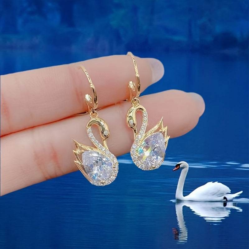 Sweet Rhinestone Swan Earrings Ins Fashion Earrings For Women Jewelry - terrifictrend