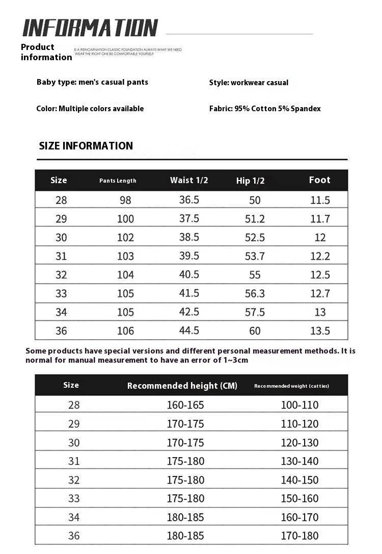 Men's Cropped Tooling Spring And Autumn Loose-fitting Casual Ankle-banded Trousers Multi-pocket - terrifictrend