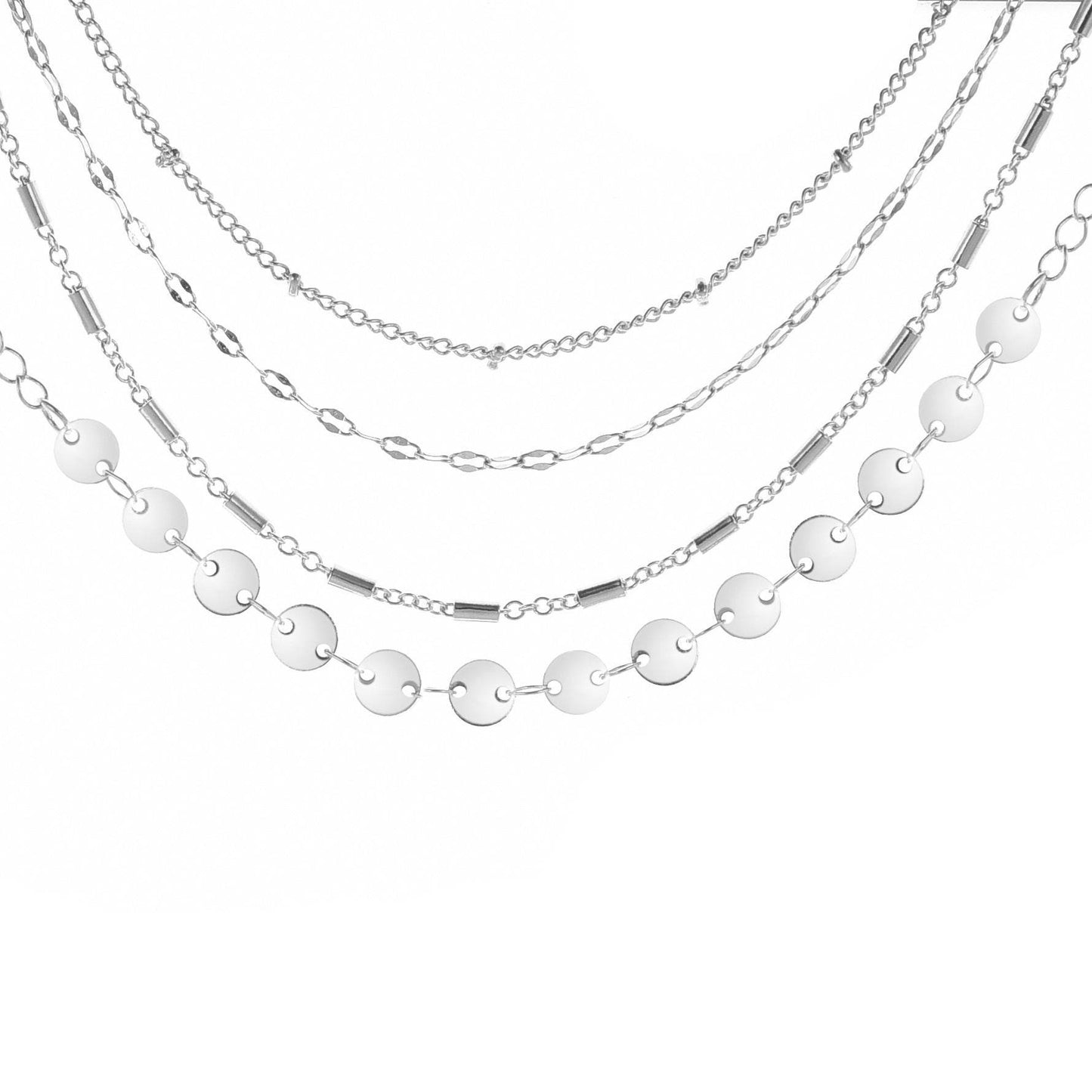 4-pack Set Bracelets Tube Chain Disc Lace Bracelet - terrifictrend