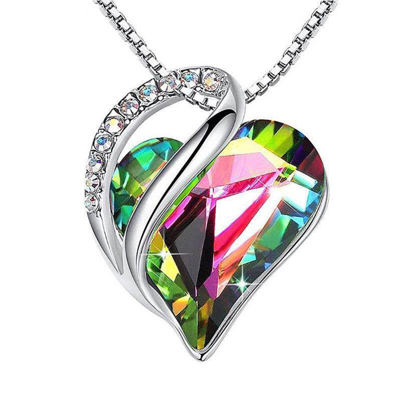 925 Sliver Heart Shaped Geometric Necklace Jewelry Women's Clavicle Chain Valentine's Mothers Day Gift - terrifictrend