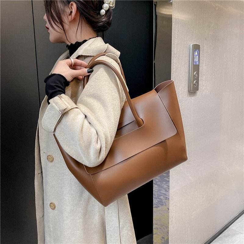 Fashion Women Shoulder Bags Large Capacity Handbags Simple Retro Tote Bags Solid Color Famous Brand High Quality Bags - terrifictrend