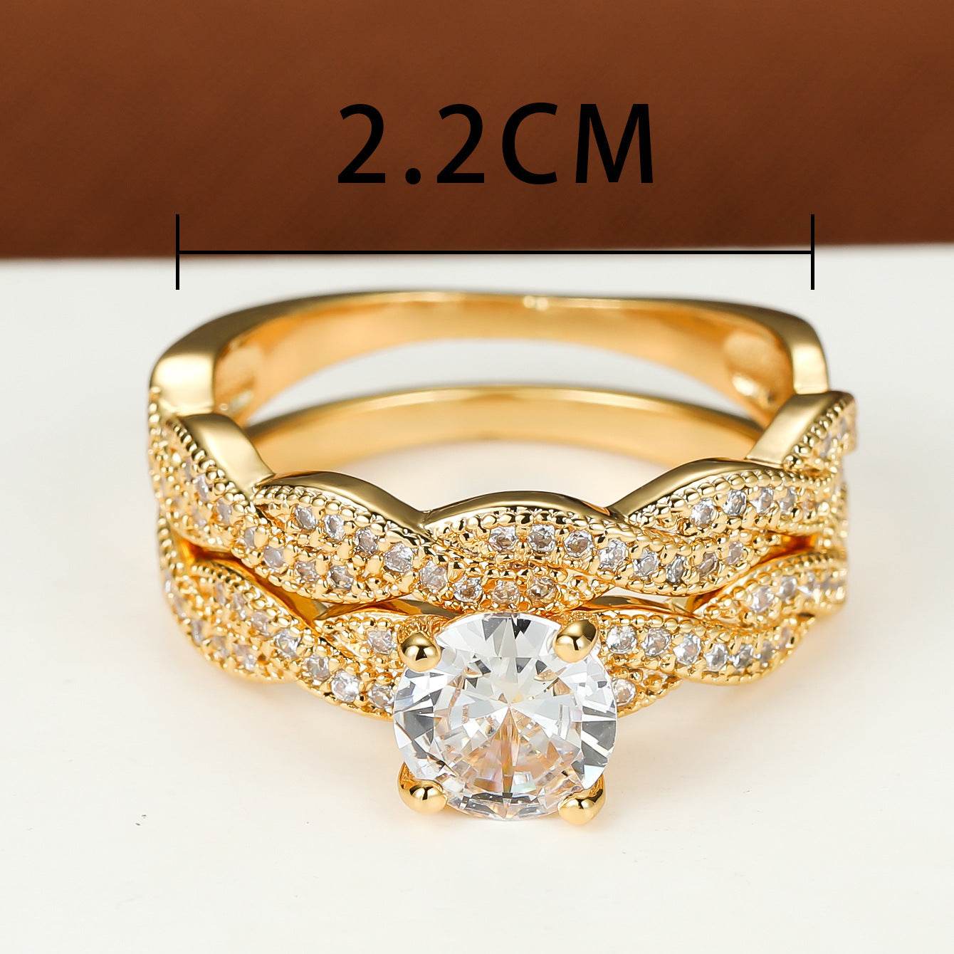 Simple Golden Four-claw Round Cross Twist Ring - terrifictrend