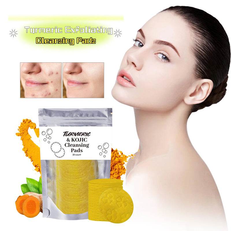 Turmeric Exfoliating Cleansing Pads Compressed Facial Sponges Skin Care Tools For Face Clogged Pores Excess Oil Cleansing - terrifictrend
