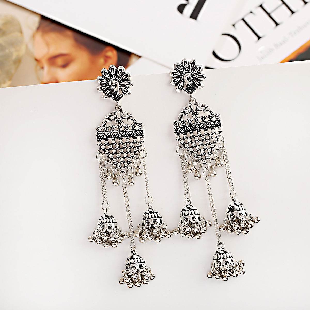 Bohemian Ethnic Earrings Retro Nostalgic Hollow Bell Long Earrings - terrifictrend