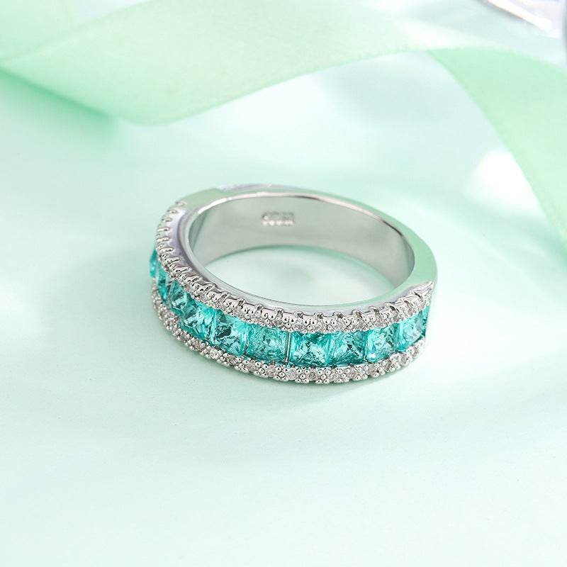 Fashion White Gold Plated Emerald Zircon Ring - terrifictrend