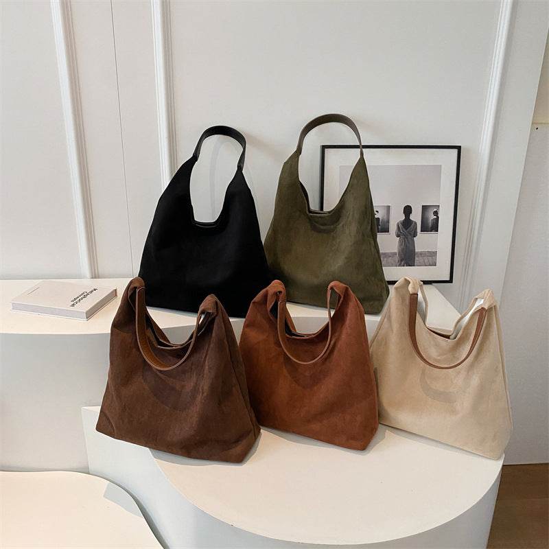 One-shoulder Underarm Bag Women's Large Capacity Shoulder Bag Solid Color Simple Casual Commuter Bag - terrifictrend