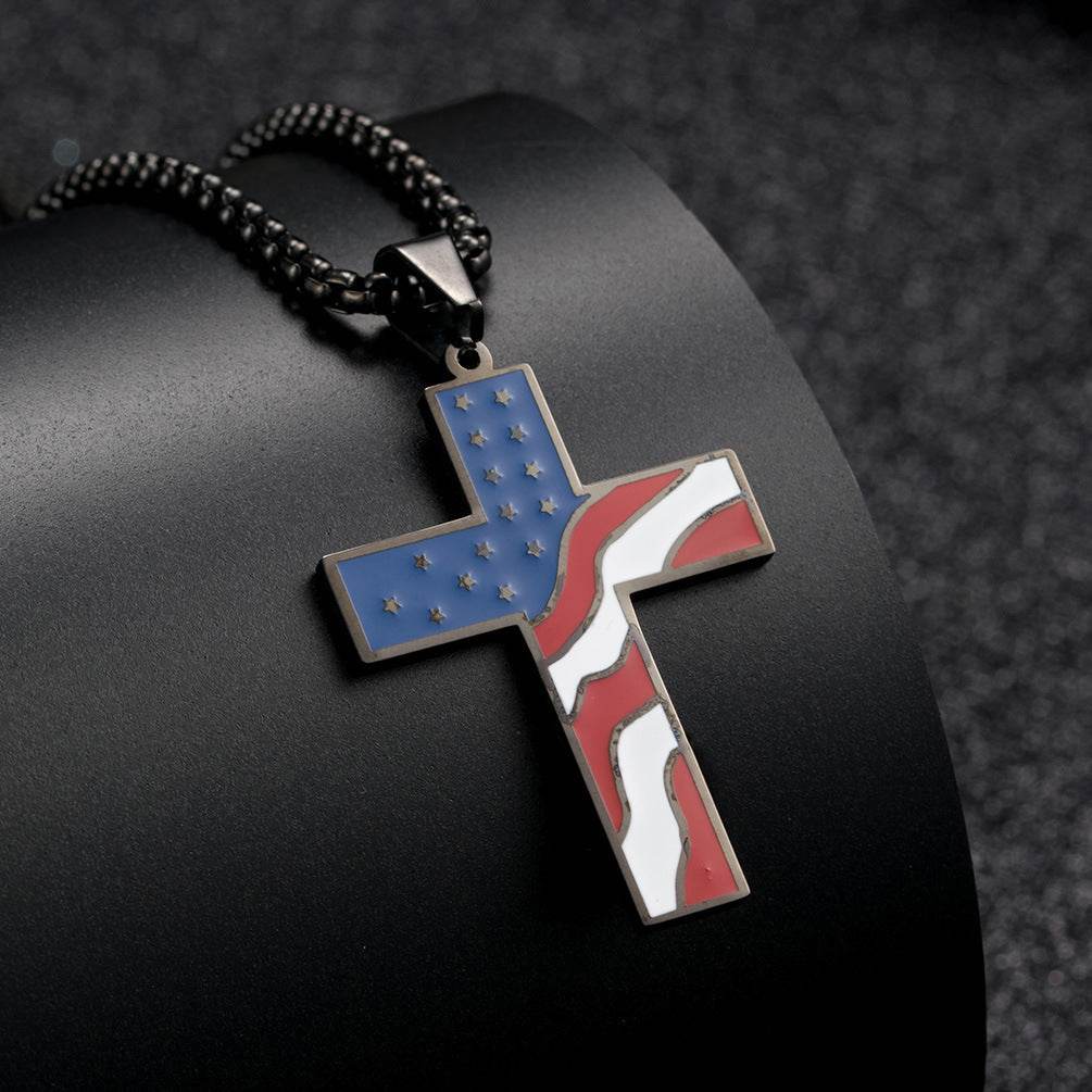 Flag Cross Necklace - terrifictrend